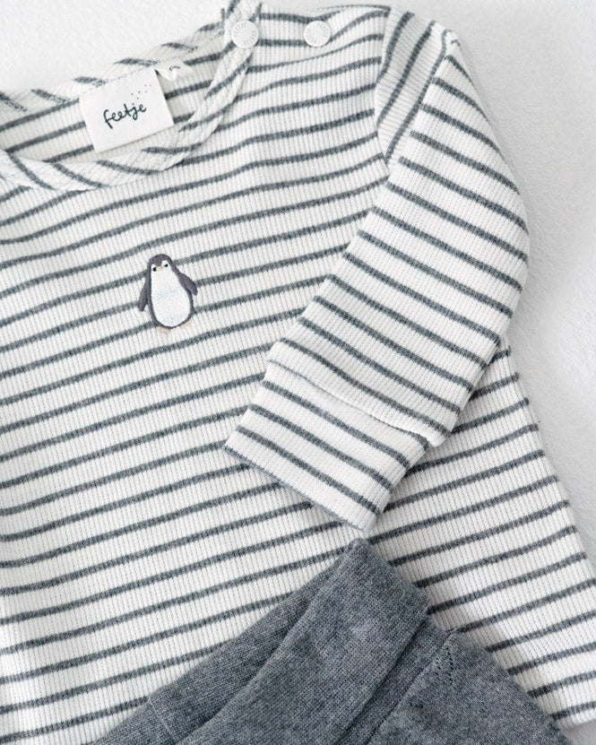 Geripptes Longsleeve Ringel - Penguin Cuddles