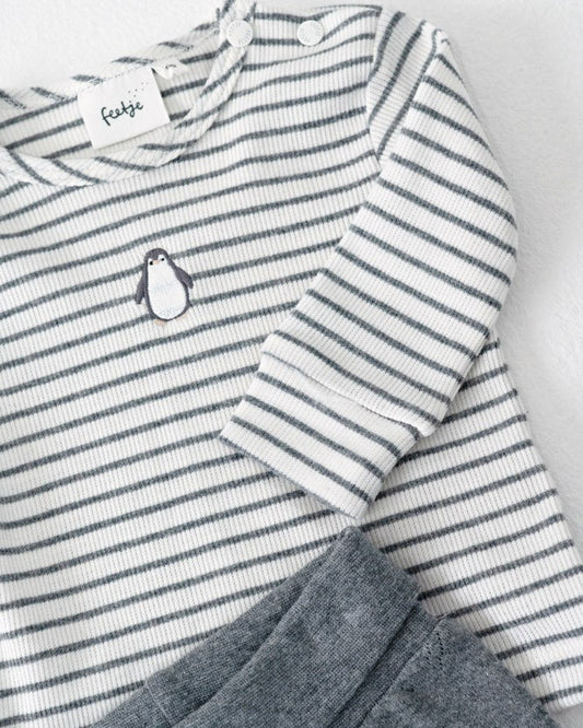 Geripptes Longsleeve Ringel - Penguin Cuddles